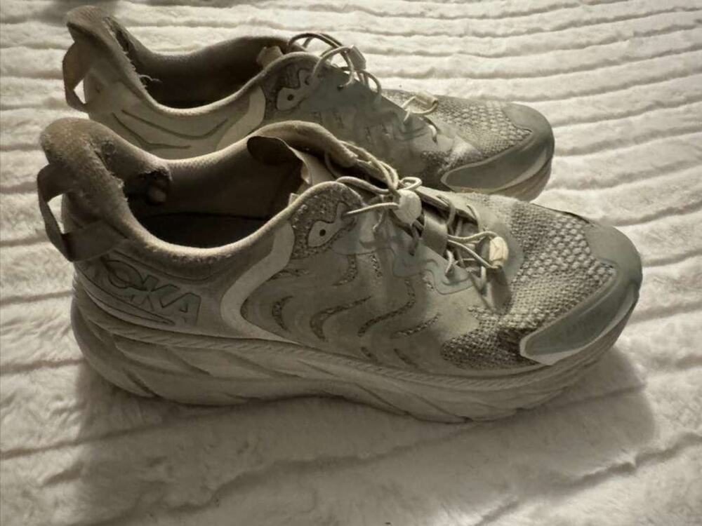HOKA x Satisfy Clifton LS Running Shoes Men’s Size 12 Beige 1143450 Pre-Owned